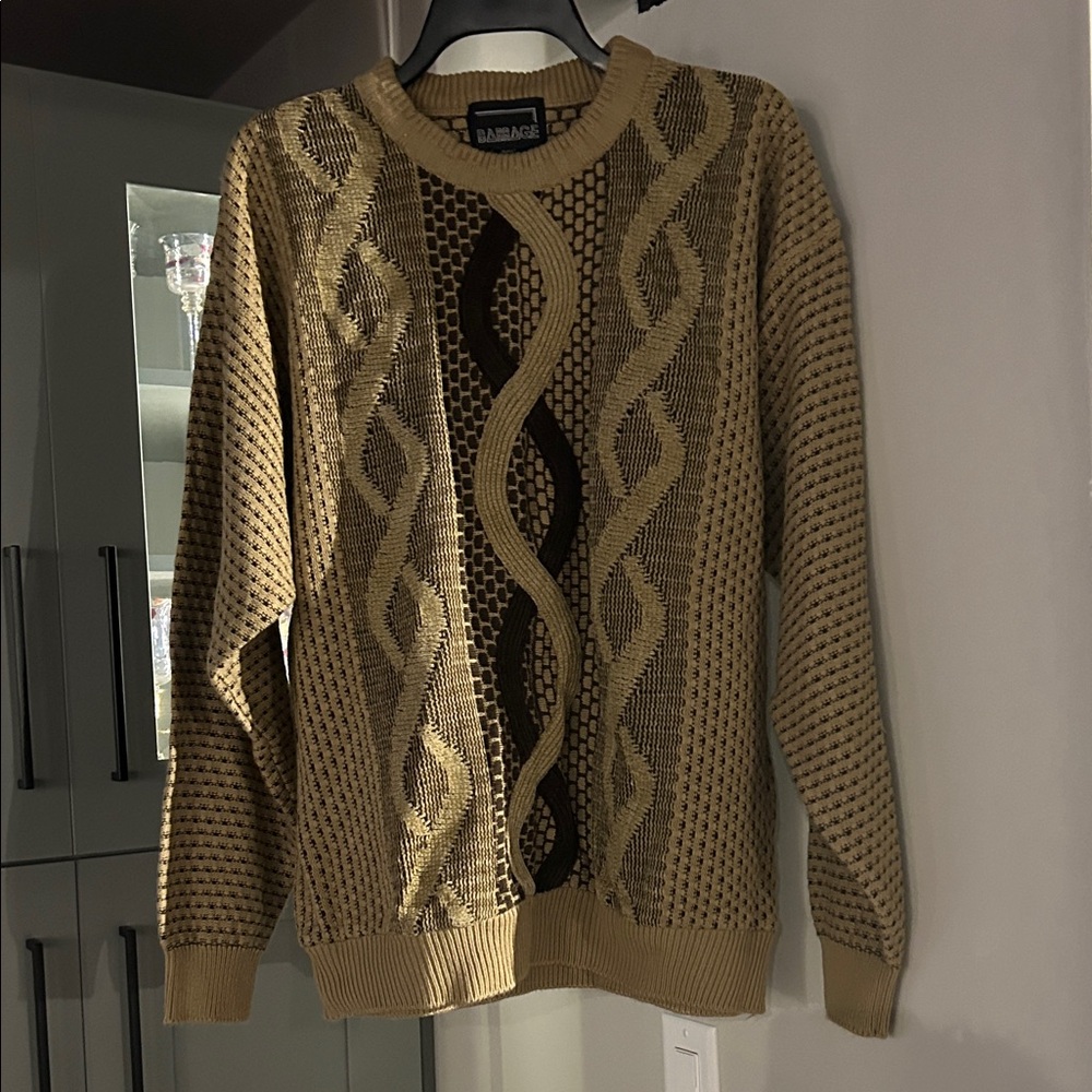Men's Crewneck Sweater - Gold and Brown